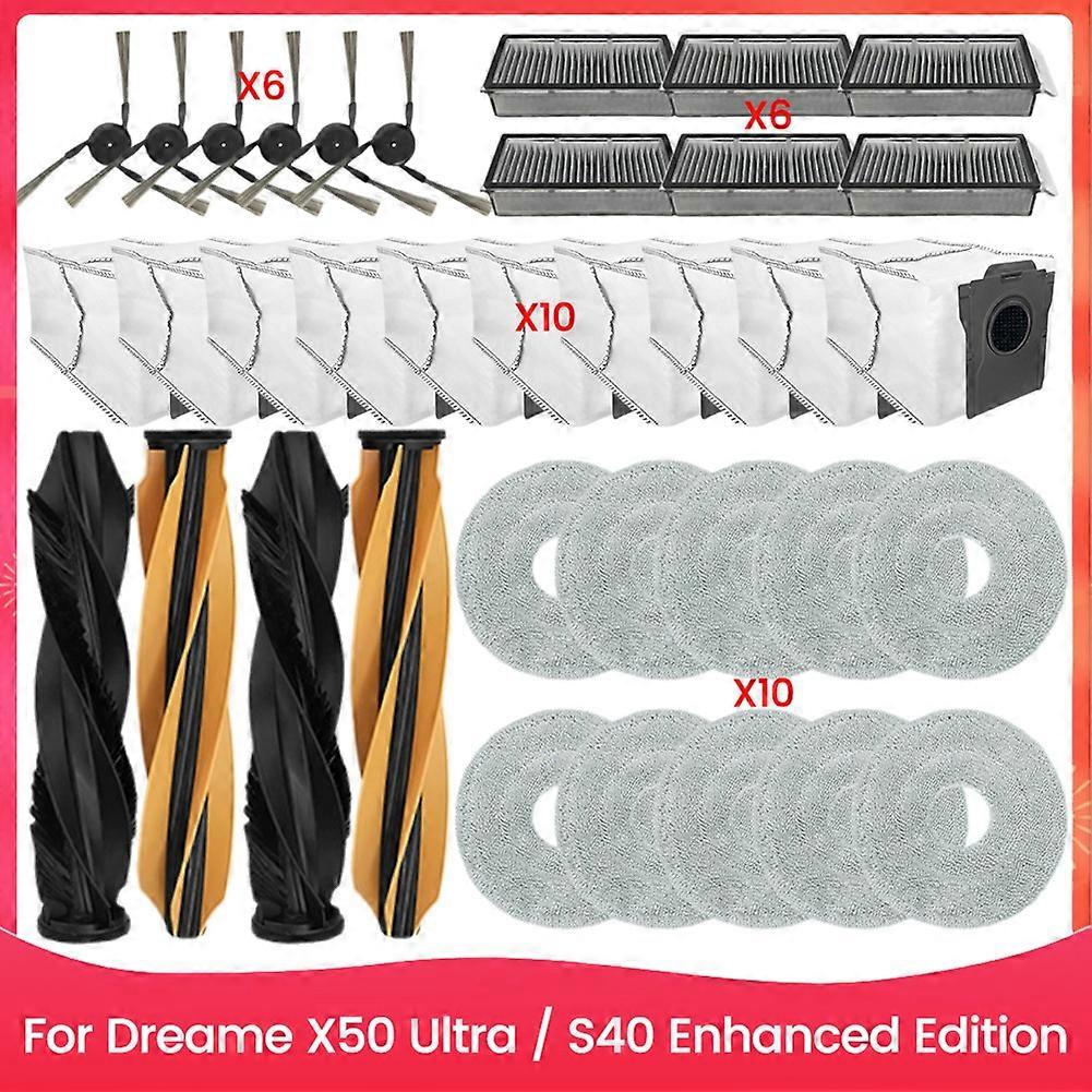 36-teiliges Set Inklusive Bürste, Filter, Staubbeutel Und Reinigungstuch Für Staubsauger Dreame X50 Ultra / S40 Enhanced Edition – Ersatzteile