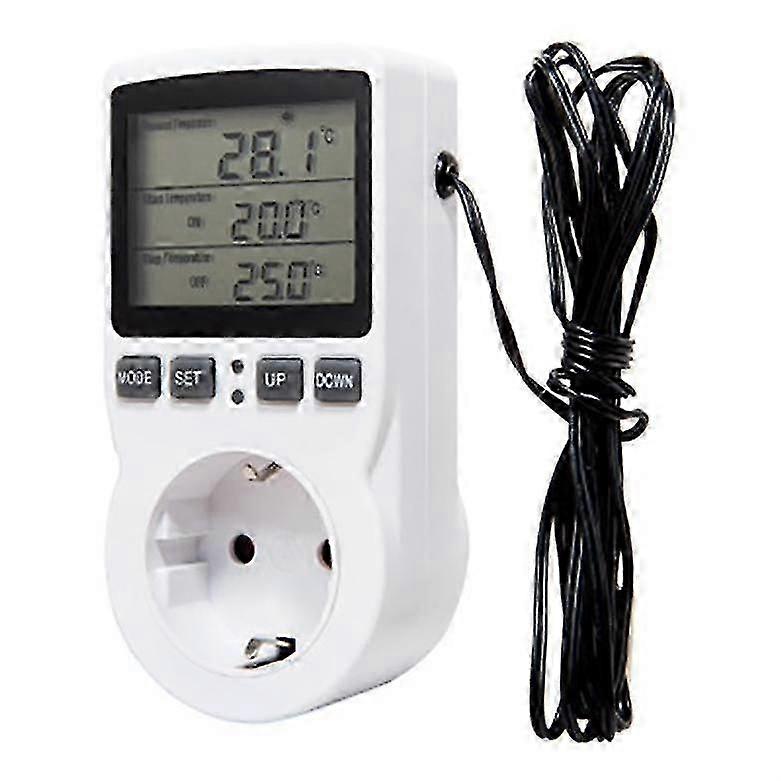 Digitaler Temperaturregler, Steckdosenthermostat Mit Zeitschaltuhr, Sensorsonde, Heizung, Kühlung, Edition