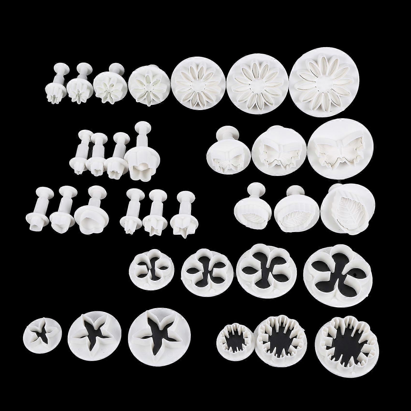 10 Sets Plunger-ausstechformen Für Zuckerguss, Kuchendekoration, Fondant, Zuckerguss, Neu (blatt, Blume, Gänseblümchen, Groß).