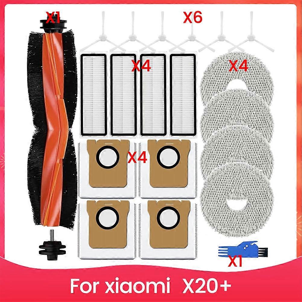 Mit Dem Xiaomi X20+ Roboterstaubsauger Kompatibles Ersatzzubehör: Seitenhauptbürste, Hepa-filter, Reinigungstuch Und Staubbeutel.