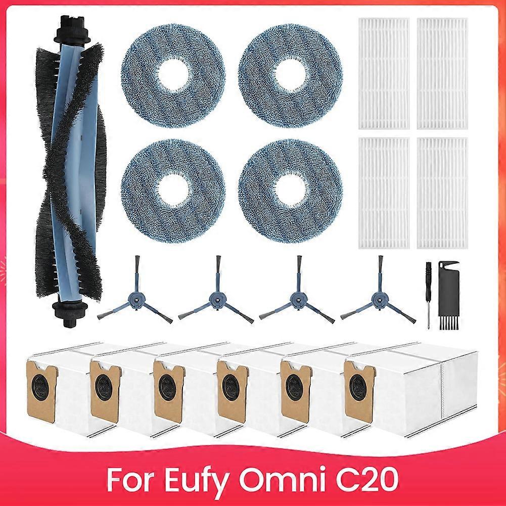 Zubehör Für Den Eufy Omni C20 Roboterstaubsauger: Ersatzteile, Hauptbürste, Hepa-filter, Reinigungstuch, Staubbeutel.