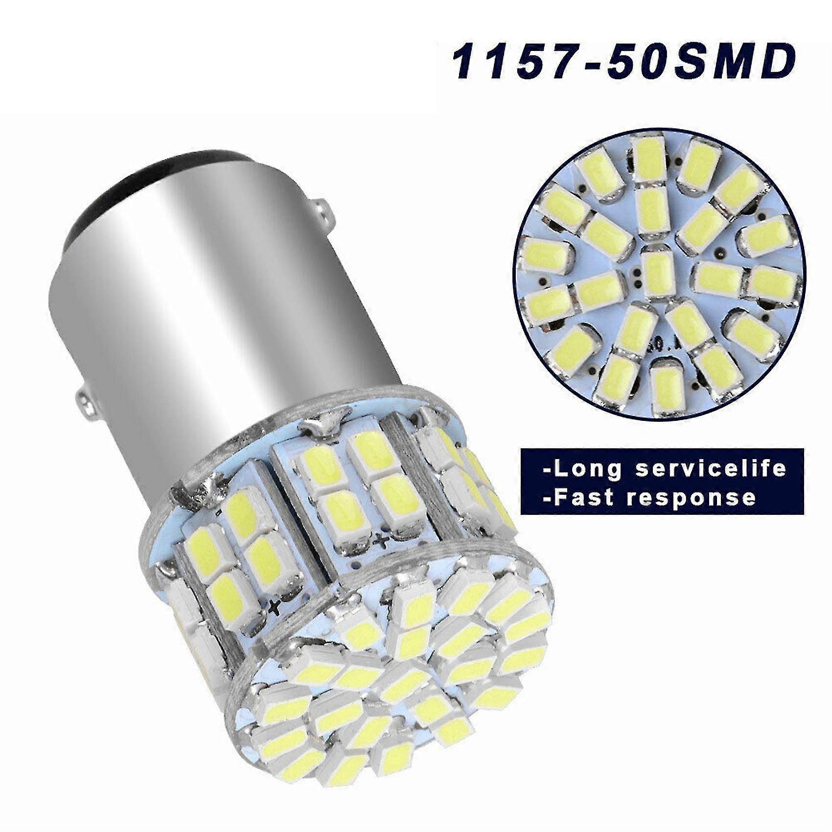 6pcs 6000k White 1157 50smd Tail Brake Led Lights Bulb Bay15d 12v