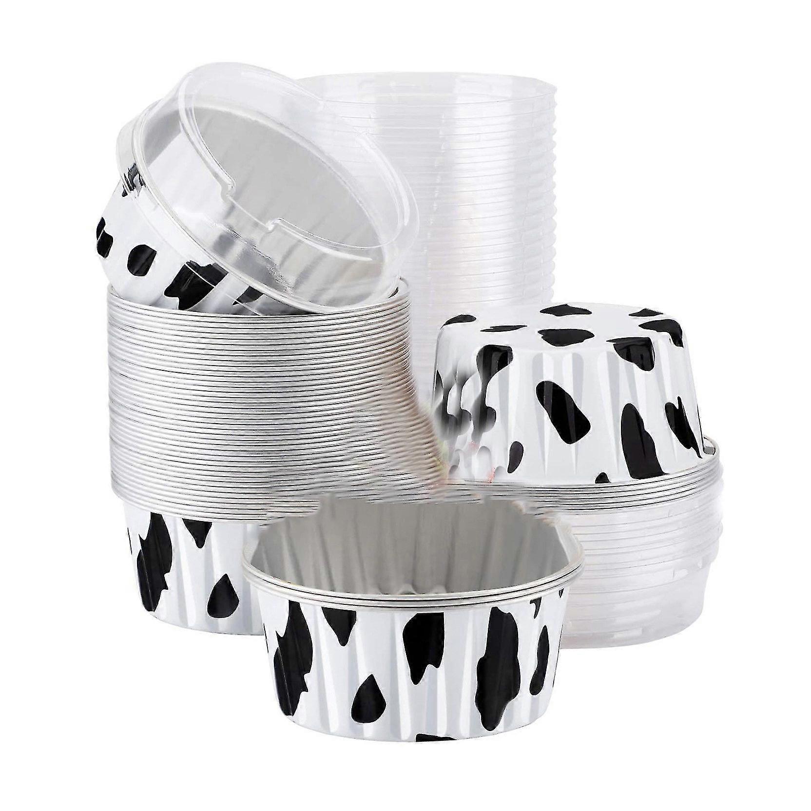 25 Stück Cupcake-förmchen Aus Aluminiumfolie Mit Deckel, 142 Ml Einweg-backkuchenförmchen Für Bäckerei, Hochzeit