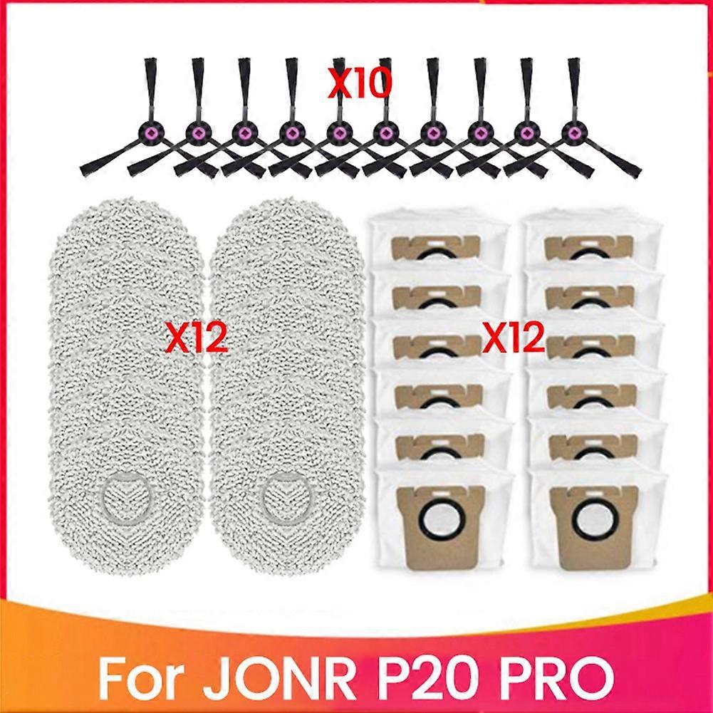 34-teiliges Zubehör-set Für Jonr P20 Pro Roboter-staubsauger, Zubehör, Waschbare Seitenbürste, Mopptuch, Staubbeutel