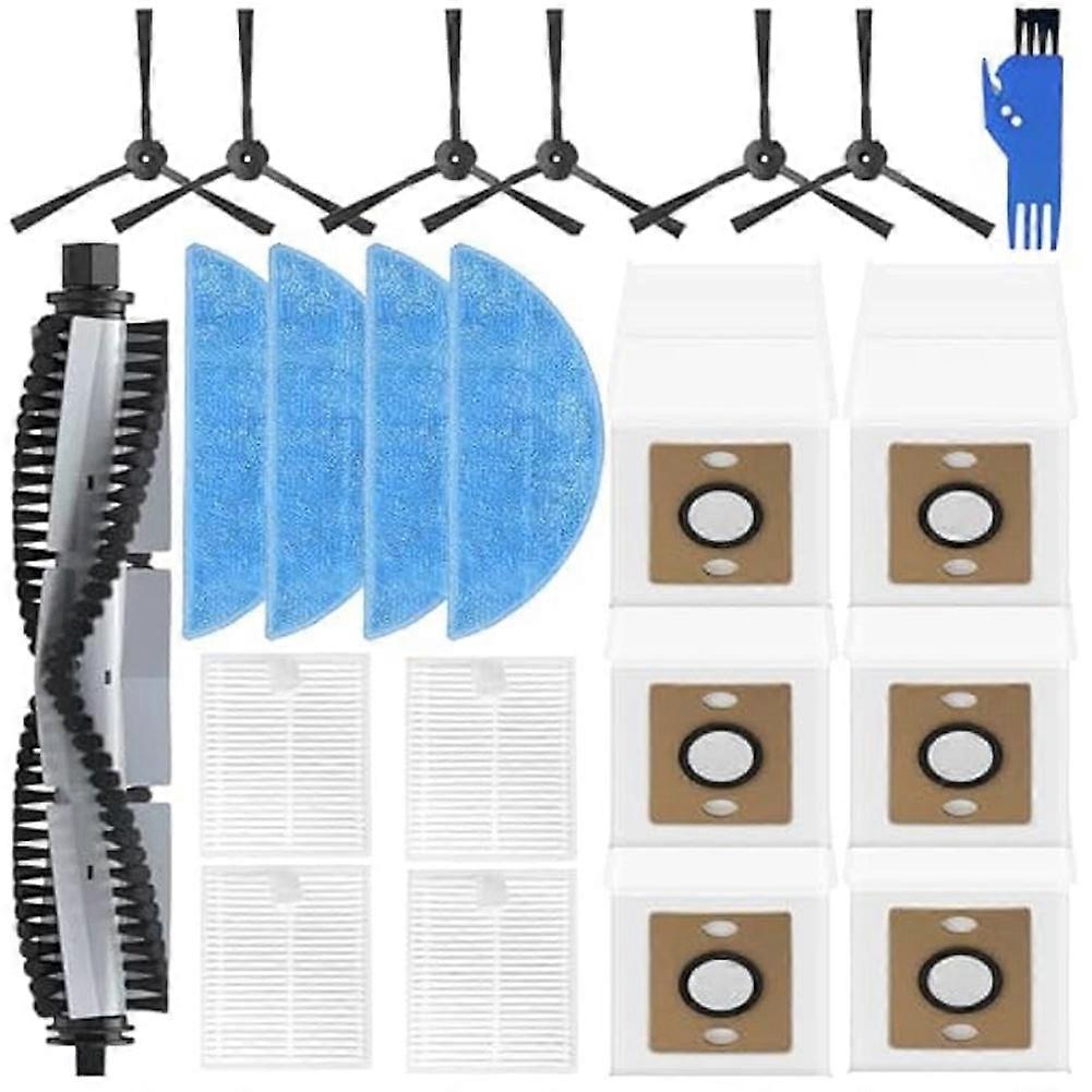 Für Ilife A30 A30 Pro Roboterstaubsauger: 1 Hauptbürste, 6 Staubbeutel, 6 Seitenbürsten, 4 Hepa-filter, 4 Reinigungstücher, 1 Reinigungsbürste.