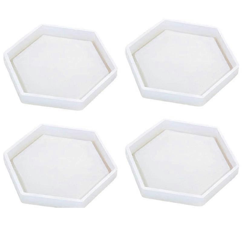 4er-pack Sechseckige Silikon-untersetzerformen, Silikonharzform, Transparente Epoxidformen Zum Gießen Mit Harz