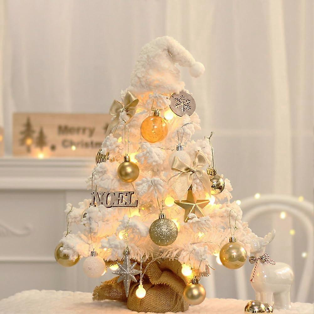 50 Cm Großer Miniatur-tisch-weihnachtsbaum Mit Led-lichterkette Und Hängenden Dekorationen.diy Künstliche Weihnachtsdekorationen Für Die Feiertage.