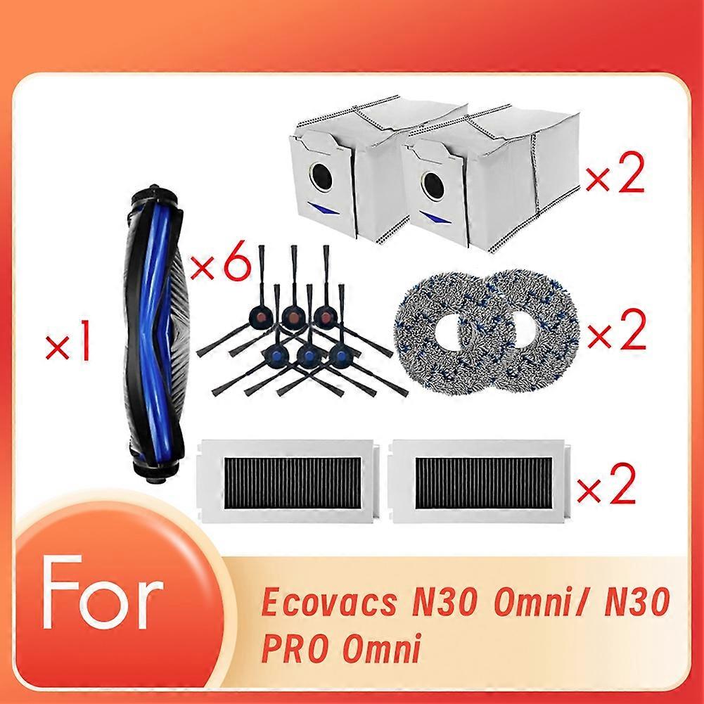 Komplette Ersatzteile Für Ecovacs N30 Omni/n30 Pro Omni Staubsauger: Hauptwalze, Seitenbürste, Hepa-filter, Reinigungstuch Und Staubbeutel.