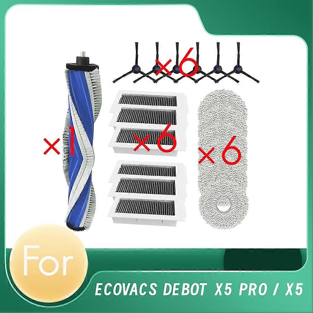 19 Teile Für Ecovacs X5 Pro / X5 Omni Roboterstaubsauger: Zubehör, Ersatzteile, Hauptbürste, Seitenbürste Und Filter.