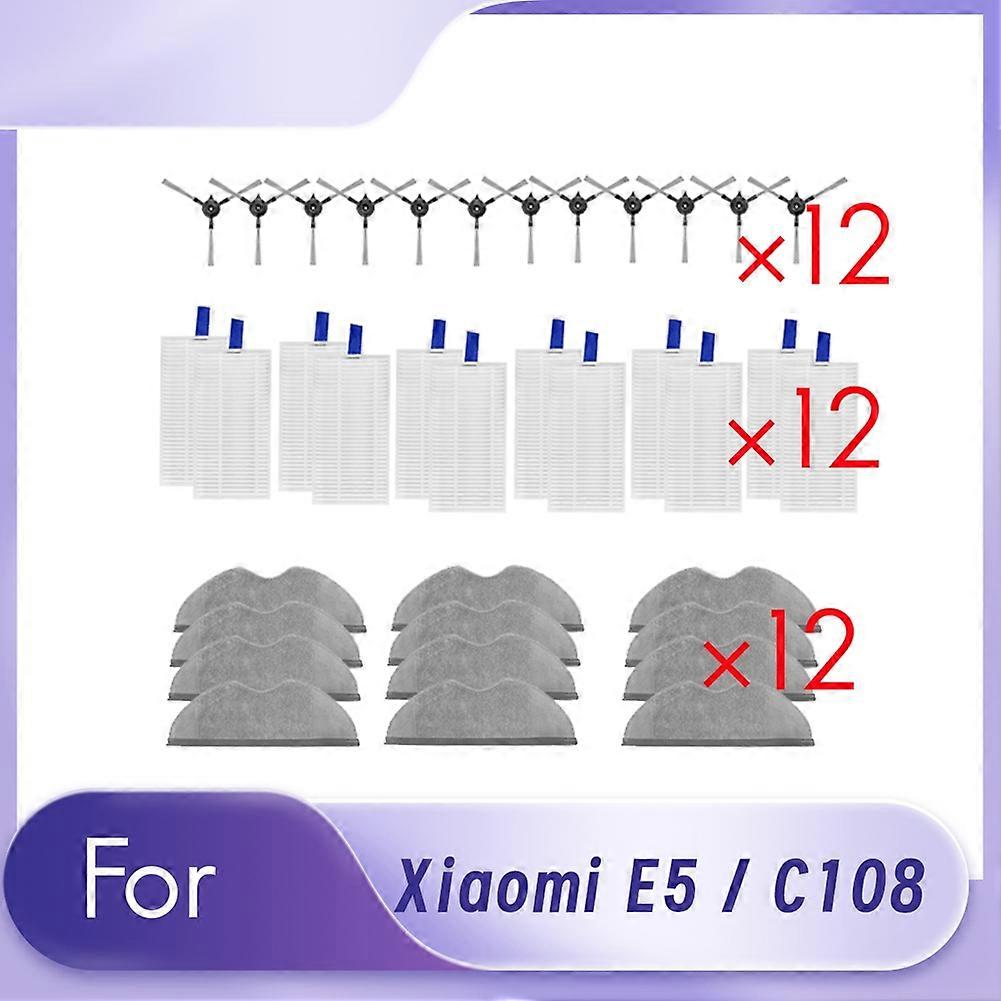 Set Mit 36 ​​zubehörteilen, Die Mit Dem Roboterstaubsauger Xiaomi E5 / C108 Kompatibel Sind: Hauptbürste, Filter Und Staubbeutel.