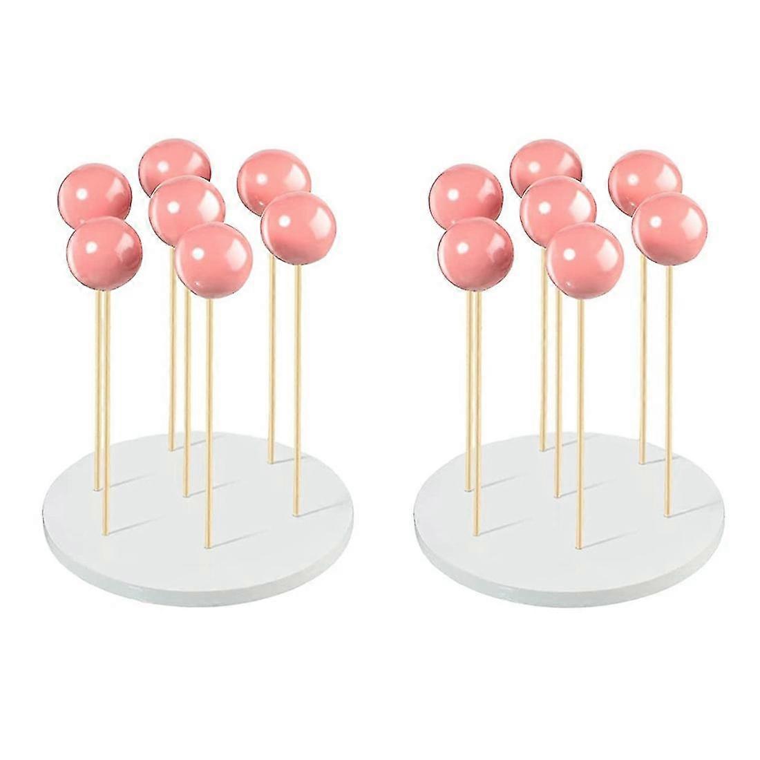 2er-pack Tortenständer – 7-loch-lollipop-präsentationsständer, Runder Süßigkeiten- Oder Saugnapf-präsentationsständer Für Hochzeit, Geburtstag