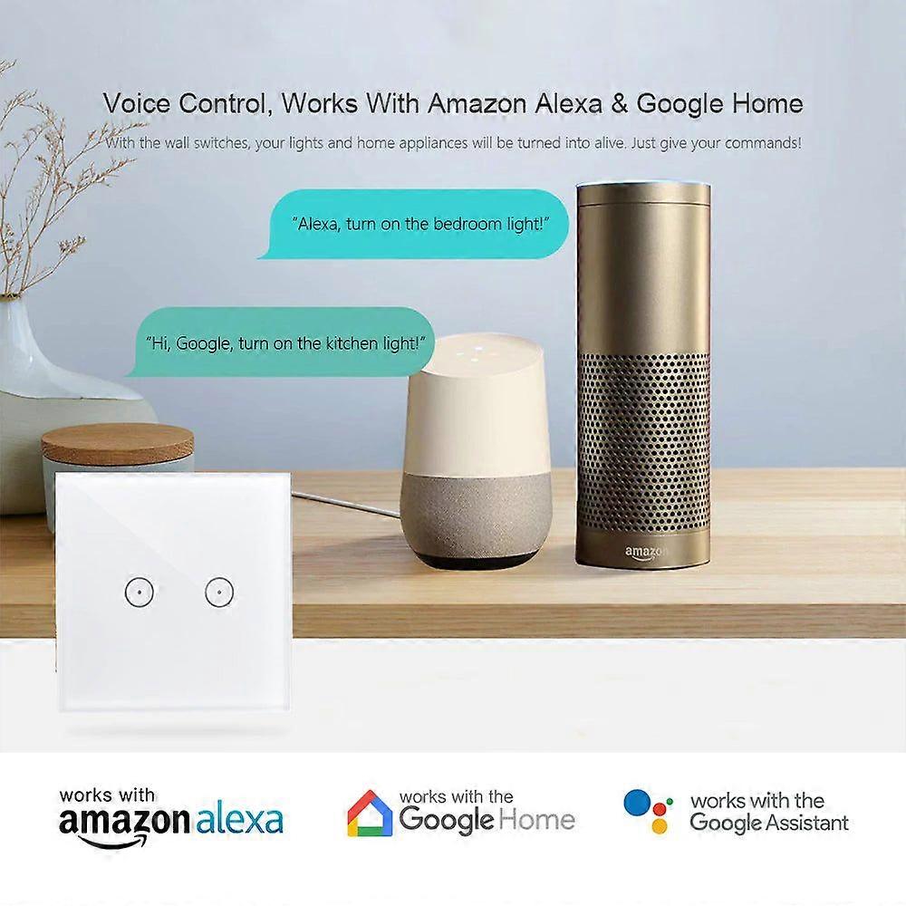 Wifi Smart 3-gang-touch-schalter, Kein Neutralleiter Erforderlich, Weißes Gehäuse