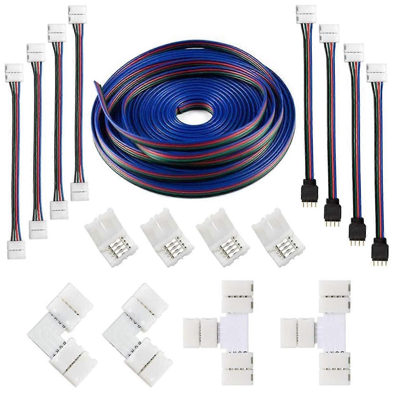 16,4 Fuß (5 M) 4-poliges Rgb-led-streifen-verlängerungskabel, Led-streifen-anschluss-sets Für 5050 Flexible Rgb-led