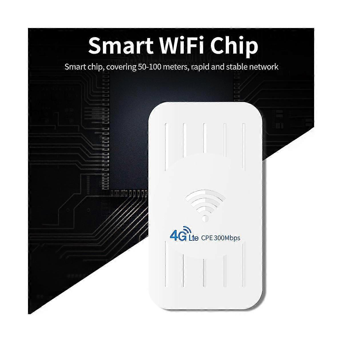 4g-wlan-router Für Den Außenbereich, 300 Mbit/s, Ip65, Wasserdicht, 4g-cpe-unterstützung, Poe-netzteil Mit Steckplatz (us-stecker).