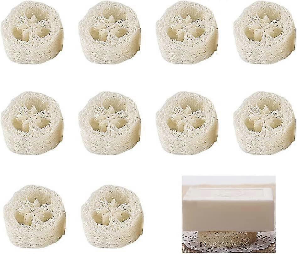 Luffa-seifenschale, Rutschfeste Seifenunterlage, Umweltfreundliche Seifenschale, 10 Stück Seifenschale, 100 % Luffa-seifenschale