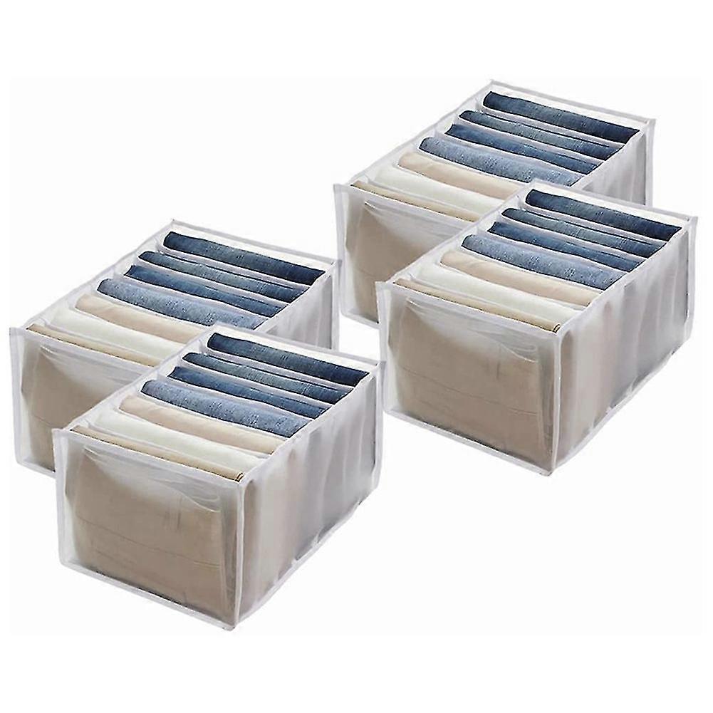 4 Stück Kleideraufbewahrung, Jeansfach, Schrank-aufbewahrungsbox, Faltbare Schublade, Kleidungs-organizer