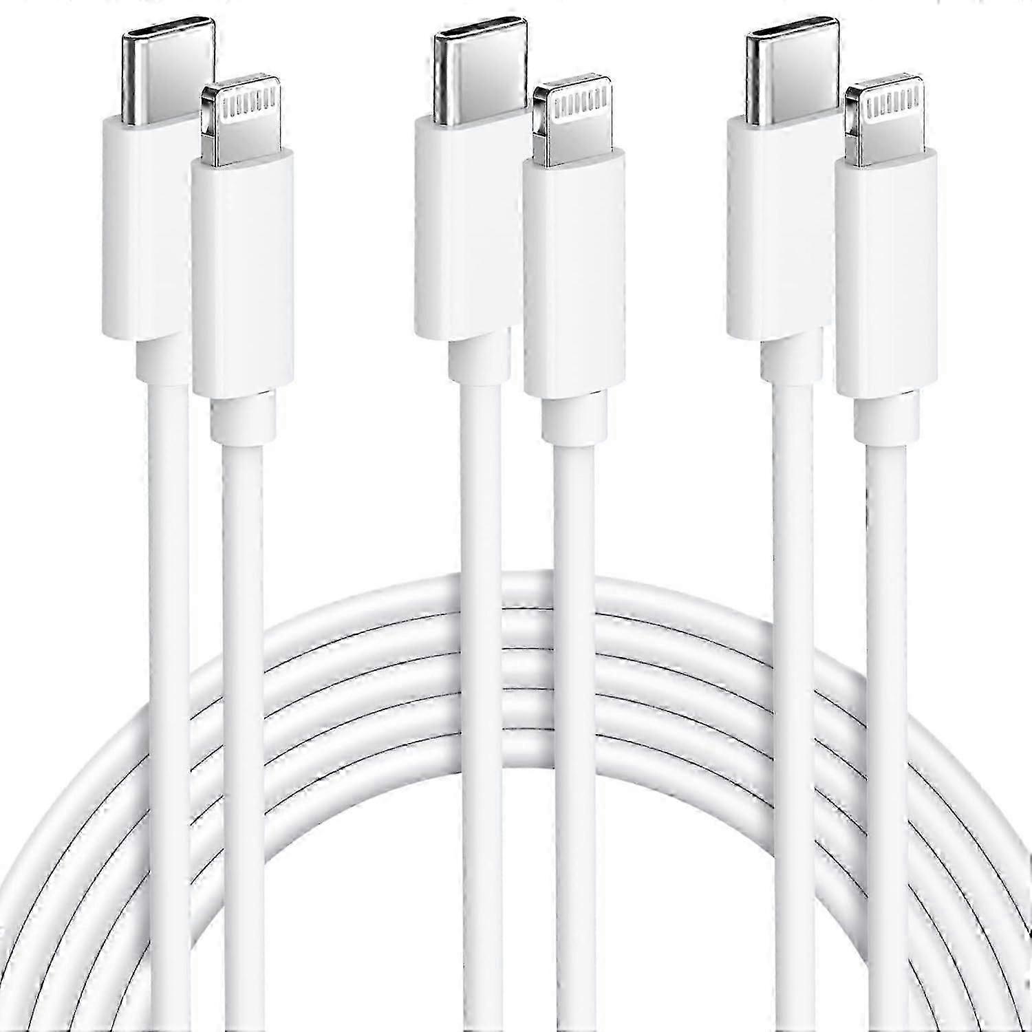 Iphone-schnellladekabel, 3er-pack, 2 M, Usb-c-auf-lightning-kabel [mfi-zertifiziert], Neues Iphone-kabel, Kompatibel Mit Iphone 14, 13, 12, 11 Pro Max X Xs Xr, Ipad P