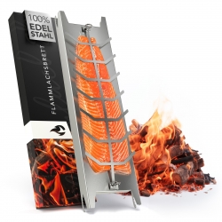 Ortviai – Flammlachsbrett Aus Edelstahl, 52 Cm – 5 Neigungswinkel, 180° Drehbar, Spülmaschinenfest – Kompatibel Mit Kugelgrill, Feuerschale Und Gasgrill
