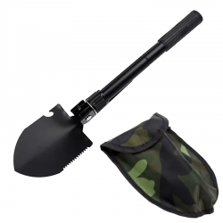 Ortviai – Klappspaten Aus Legiertem Stahl – Faltbare Feldschaufel Mit Spitzhacke, Säge Und Flaschenöffner, 41,5 Cm Ausgeklappt – Kompatibel Mit Camping, Garten Und Auto