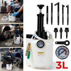 Ortviai – 3-liter-getriebeöl-befüllpumpe, Manuell – Druckpumpe Mit Manometer, Sicherheitsüberdruckkappe Und 8 Aluminium-adaptern – Kompatibel Mit Atf, Motoröl Und Kühlflüssigkeit