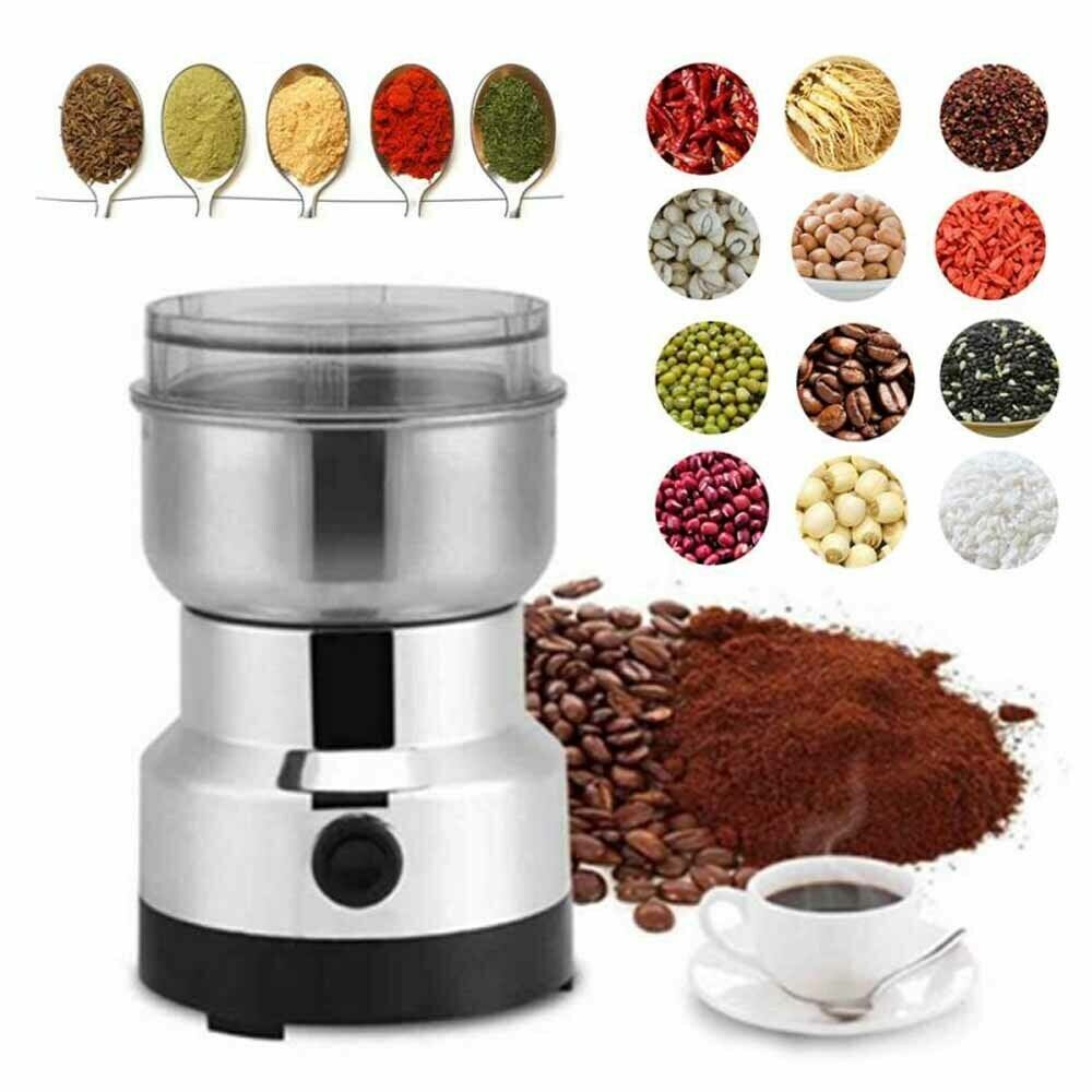 Ortviai – Elektrische Kaffeemühle 200 W – Edelstahlmahlwerk 304, Transparenter Deckel, Mahlzeit Unter 10 Sekunden – Kompatibel Mit Kaffeebohnen, Nüssen Und Gewürzen