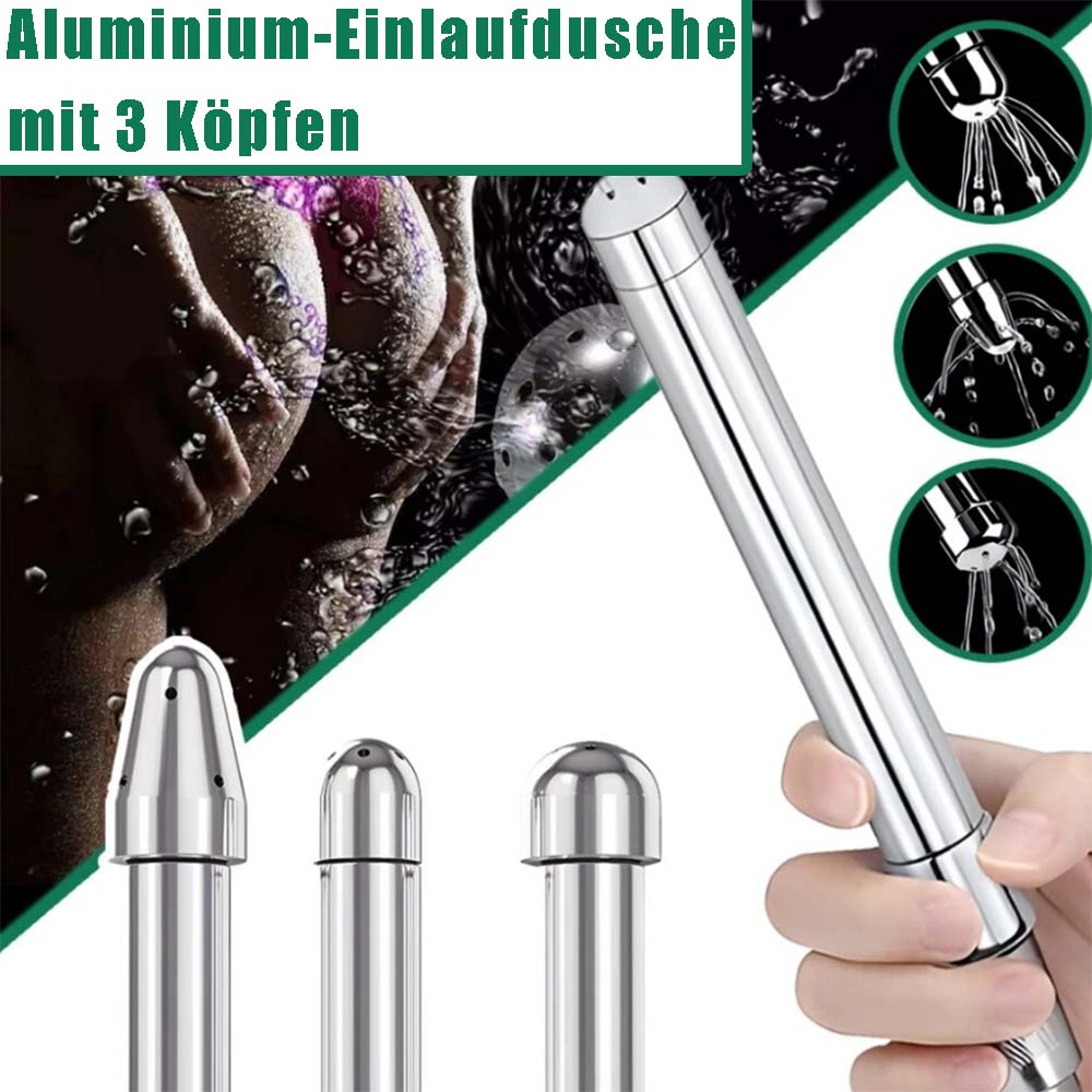 Ortviai – Intimdusche Aus Aluminium Mit 3 Aufsätzen – Wiederverwendbare Handdusche Zur Körperpflege, 13 Cm, Silber – Kompatibel Mit Handelsüblichen Aufsätzen