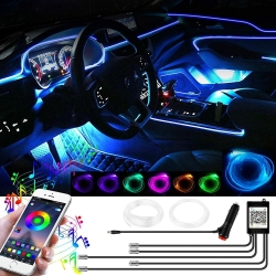 Ortviai – 6 M Led-ambientebeleuchtung Auto, Rgb – Innenraum-lichtleiste Mit App-steuerung Und Fernbedienung – Kompatibel Mit 12-v-bordnetz Von Pkw, Suv Und Transporter