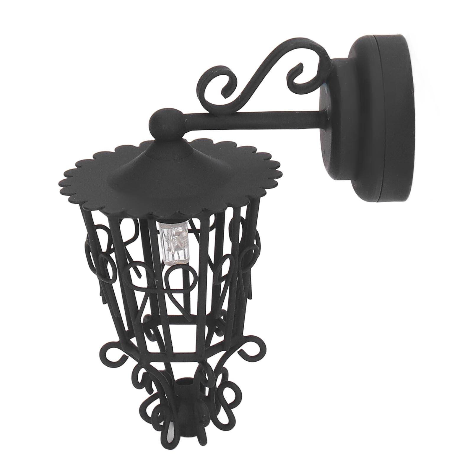 Puppenhaus-wandlampe, Batteriebetrieben, Altmodische Puppenhaus-wandlampe Mit Rückseitigem Magneten Für Puppenhäuser Im Maßstab 1:12, Schwarz