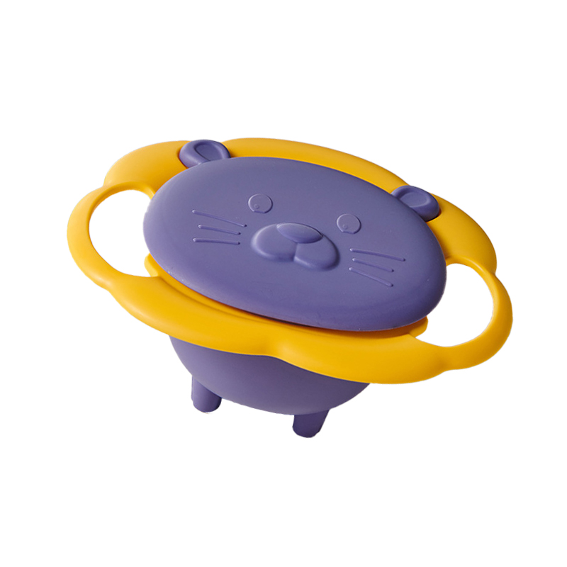 Drehbarer, Auslaufsicherer Kindernapf Für Babys Und Kleinkinder, 360° Drehbar, Lila