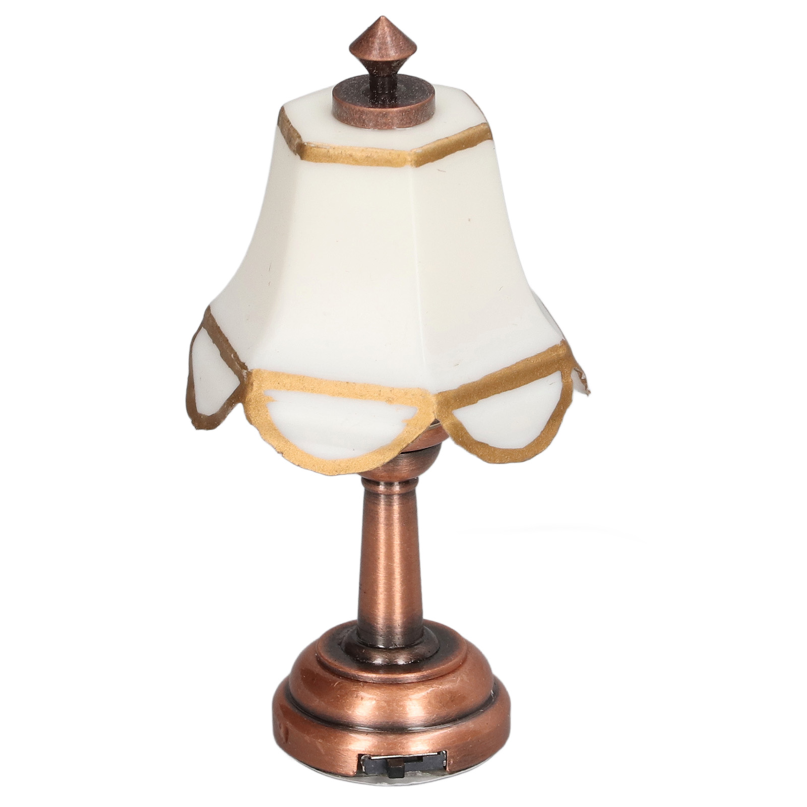 Miniaturlampe Im Maßstab 1:12, Weiß, 6 Cm Gesamthöhe, Batteriebetrieben, Aus Metall, Led-lampe, Puppenhauslampe Zur Dekoration