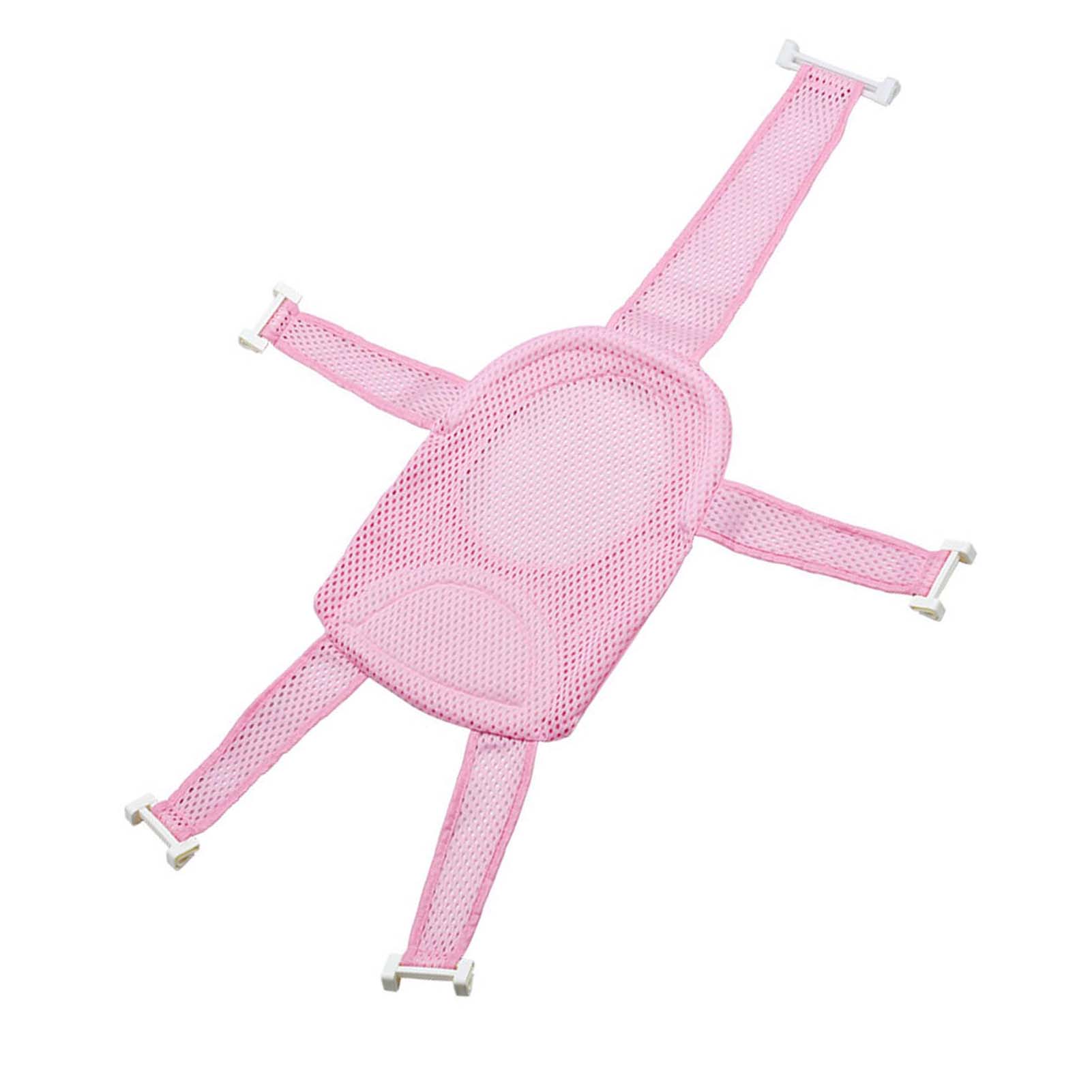 Babybadesitz, Längenverstellbar, Duschstütze, Netz, Badewannen-hängematte, Wiegenbett, Rosa