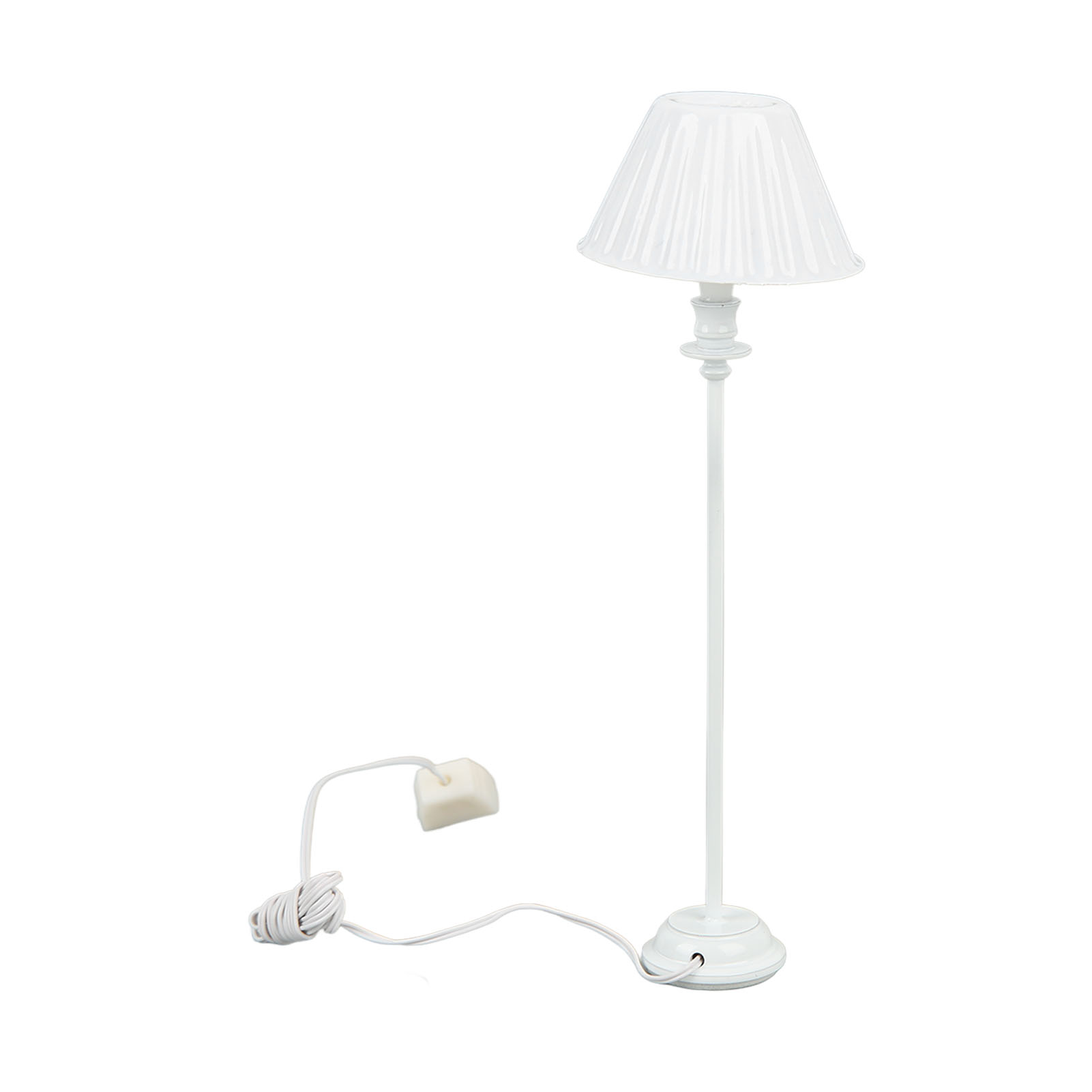 Miniatur-stehlampe Für Puppenhäuser, Weißes Muschelmuster, Eleganter Retro-stil, Diy-möbelstück, Stehleuchte Für Puppenhäuser Im Maßstab 1:12