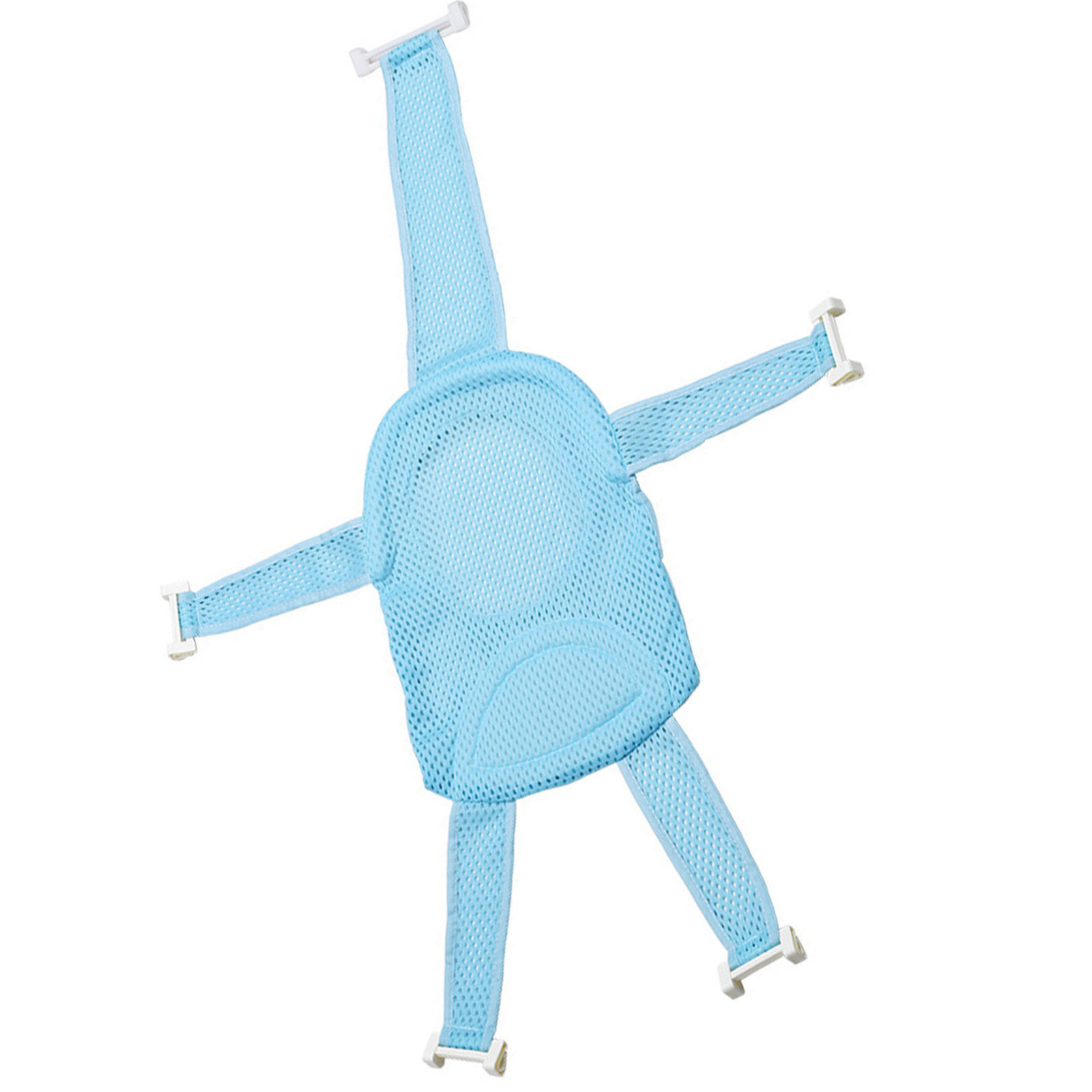 Babybadewannensitzauflage, Babybadewannenstützmatte Aus Netzgewebe, Weiches Kissen, Verstellbare Länge, Blau
