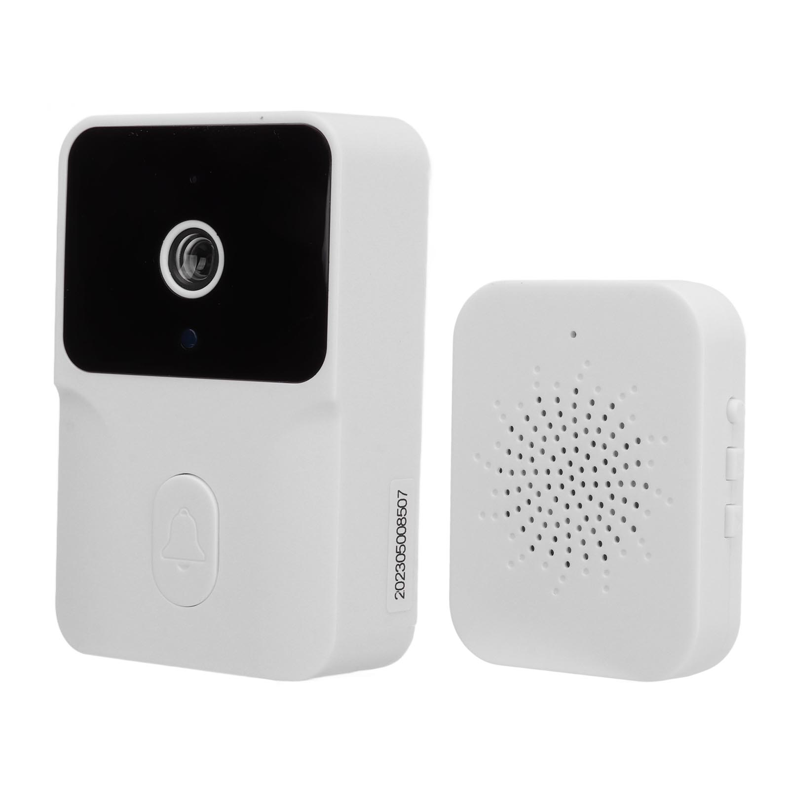 Wlan-fähige, Kabellose Video-türklingelkamera Mit Hd-nachtsicht Und Akkubetrieb Für Tuya White