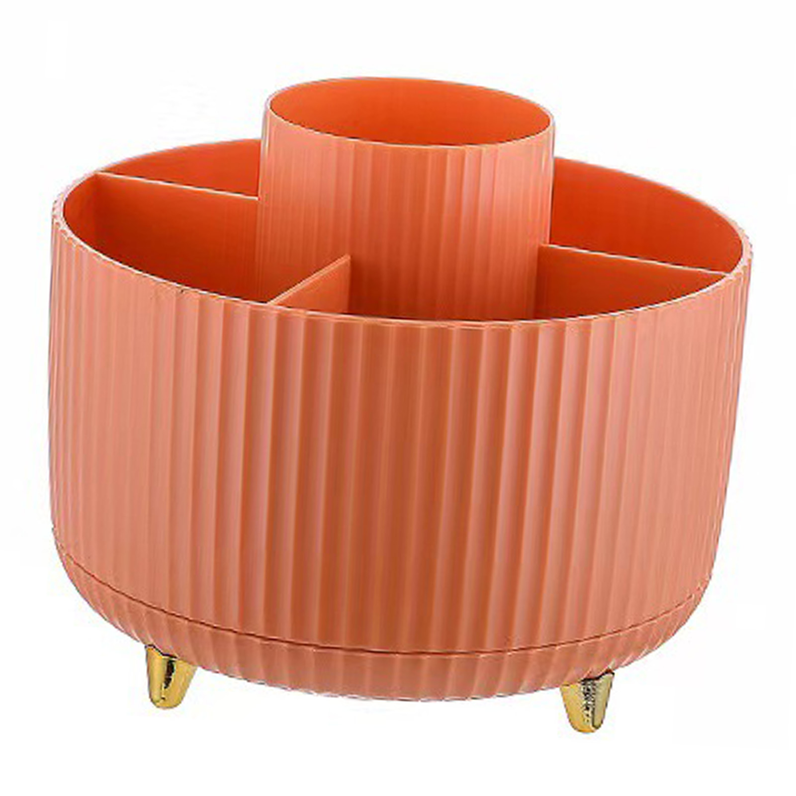 Schreibtisch-stiftehalter Mit 5 Fächern, 360° Drehbar, Stiftehalter Zur Aufbewahrung Von Büromaterial, Orange