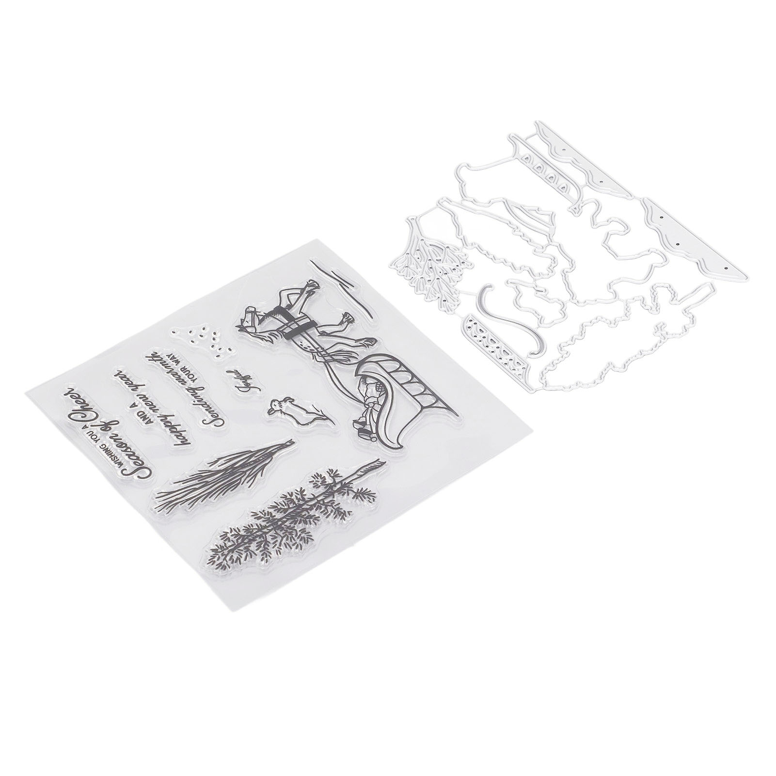 Stempel- Und Stanzformenset Für Die Kartenherstellung, Metallstanzformen, Transparente Silikonstempel, Künstlerbedarf Für Diy-scrapbooking-kunsthandwerk