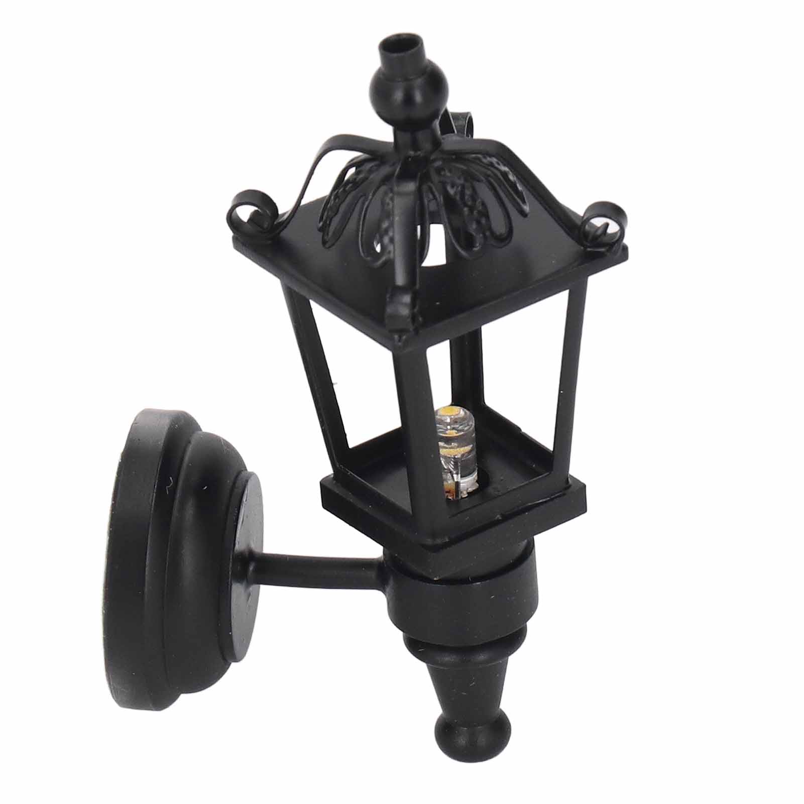 Puppenhaus-wandlampe Im Maßstab 1:12, Schwarz, Miniatur-led-wandleuchte, Dekoration Für Puppenhaus Und Garten