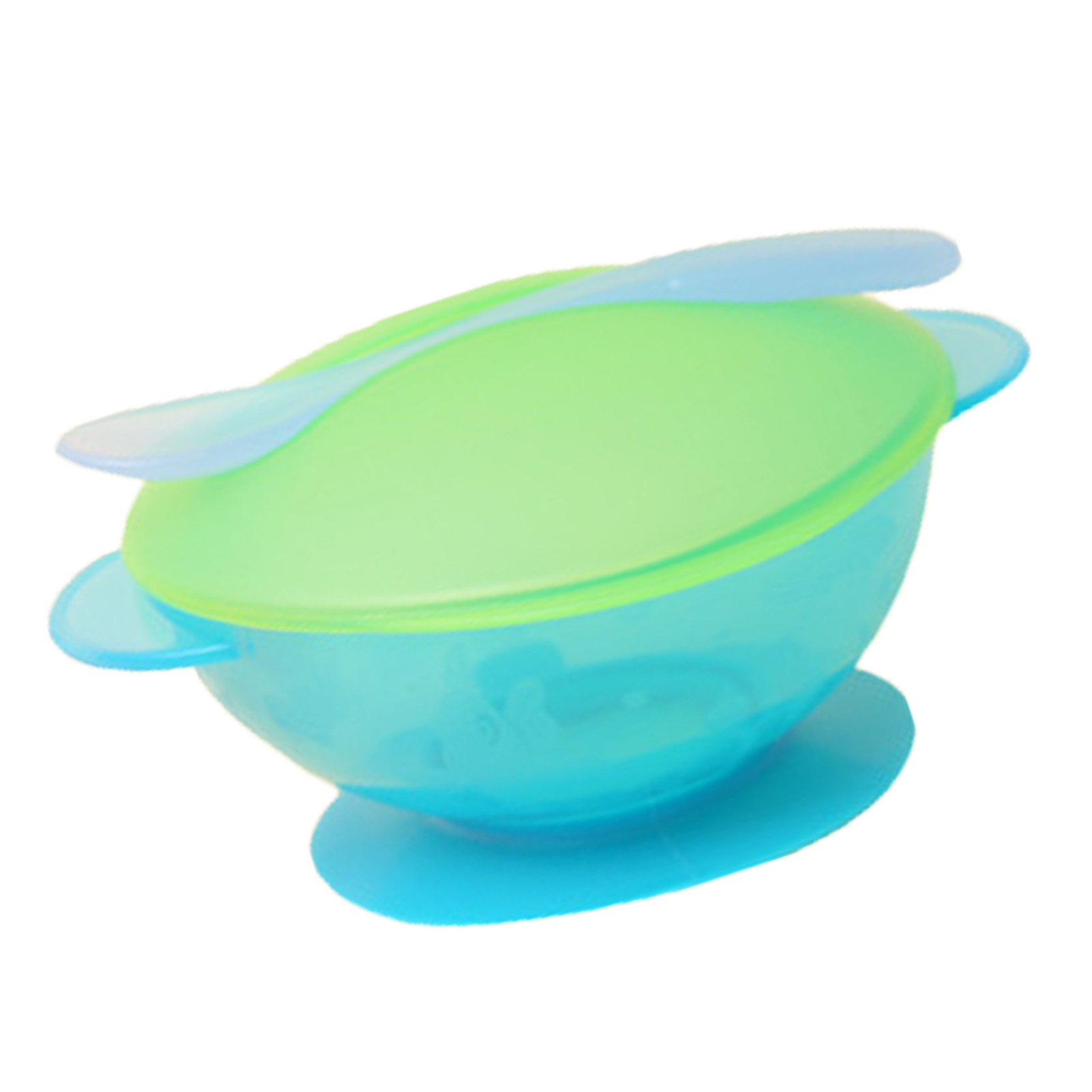 570 Ml Multifunktionale, Stabile, Leichte Und Robuste Saugnapfschale Für Kleinkinder Mit Deckel, Ideal Für Babys Und Kleinkinder, Blau