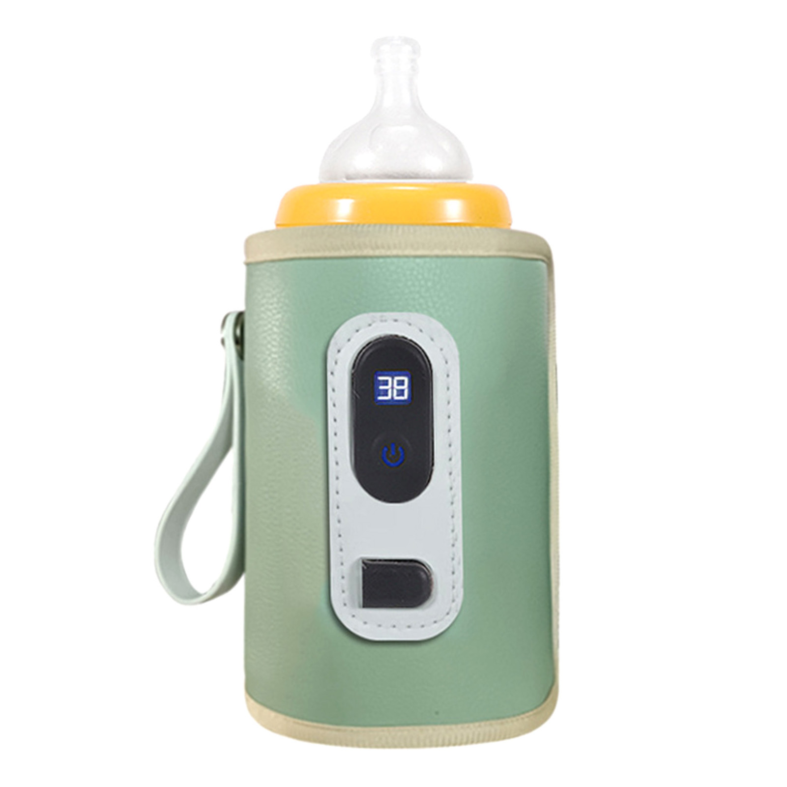 Usb-babyflaschenwärmer Mit Lcd-bildschirm, Einstellbarer Temperatur, Präziser Heizfunktion, Wasserdicht, Tragbar, Grün