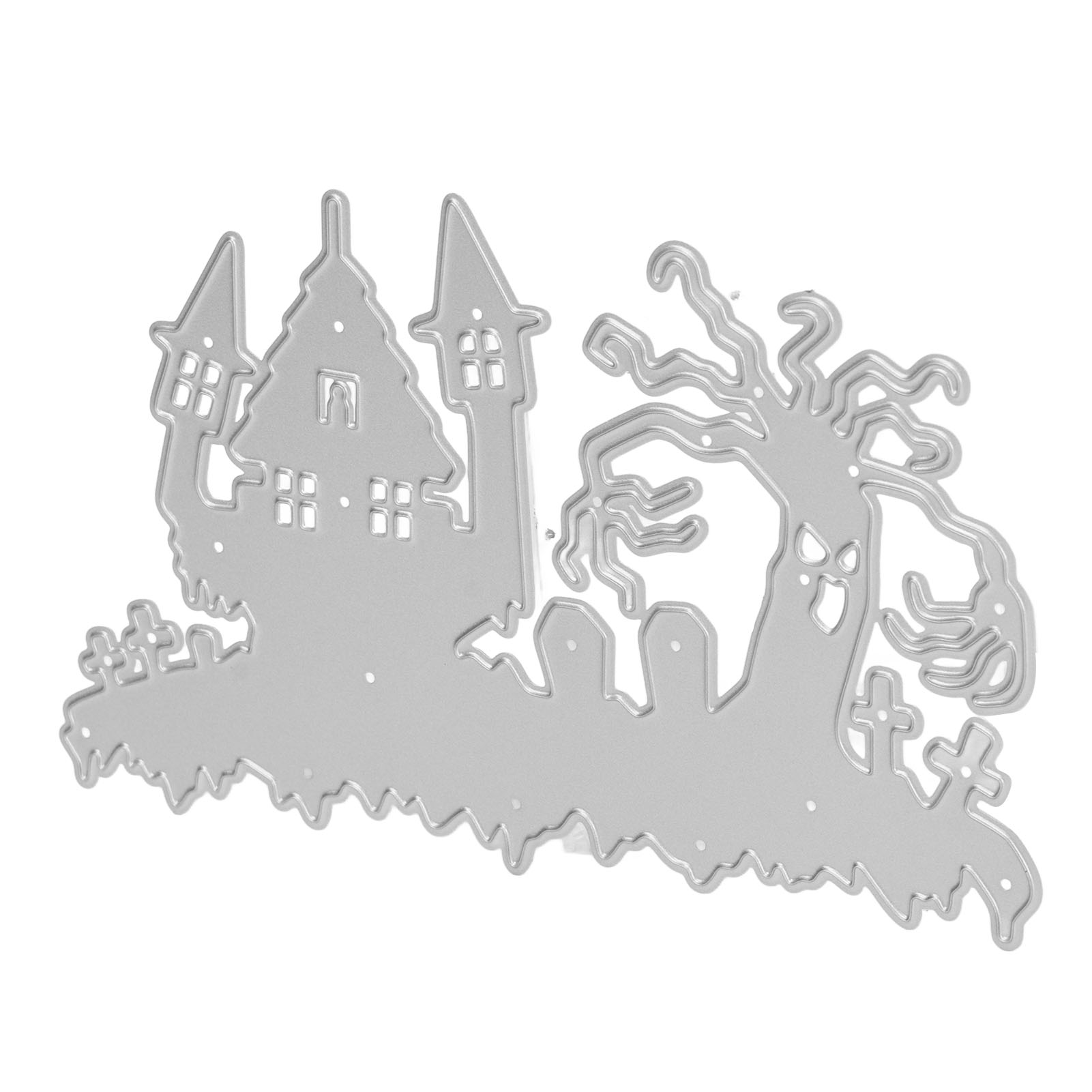 Halloween-stanzform Aus Kohlenstoffstahl Für Kartenbastelarbeiten, Horrorhaus, Burgen, Bäume, Scrapbooking, Diy-dekoration