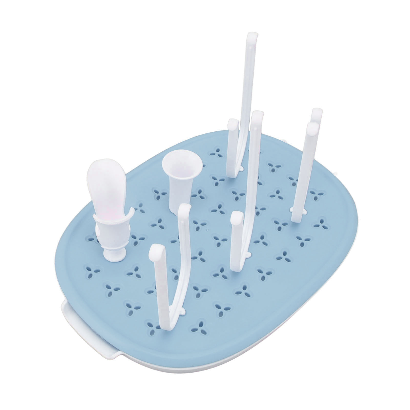 Babyflaschen-trockengestell Mit Abnehmbaren Mehrfachständern, Abtropffläche Und Verdicktem Boden, Blau