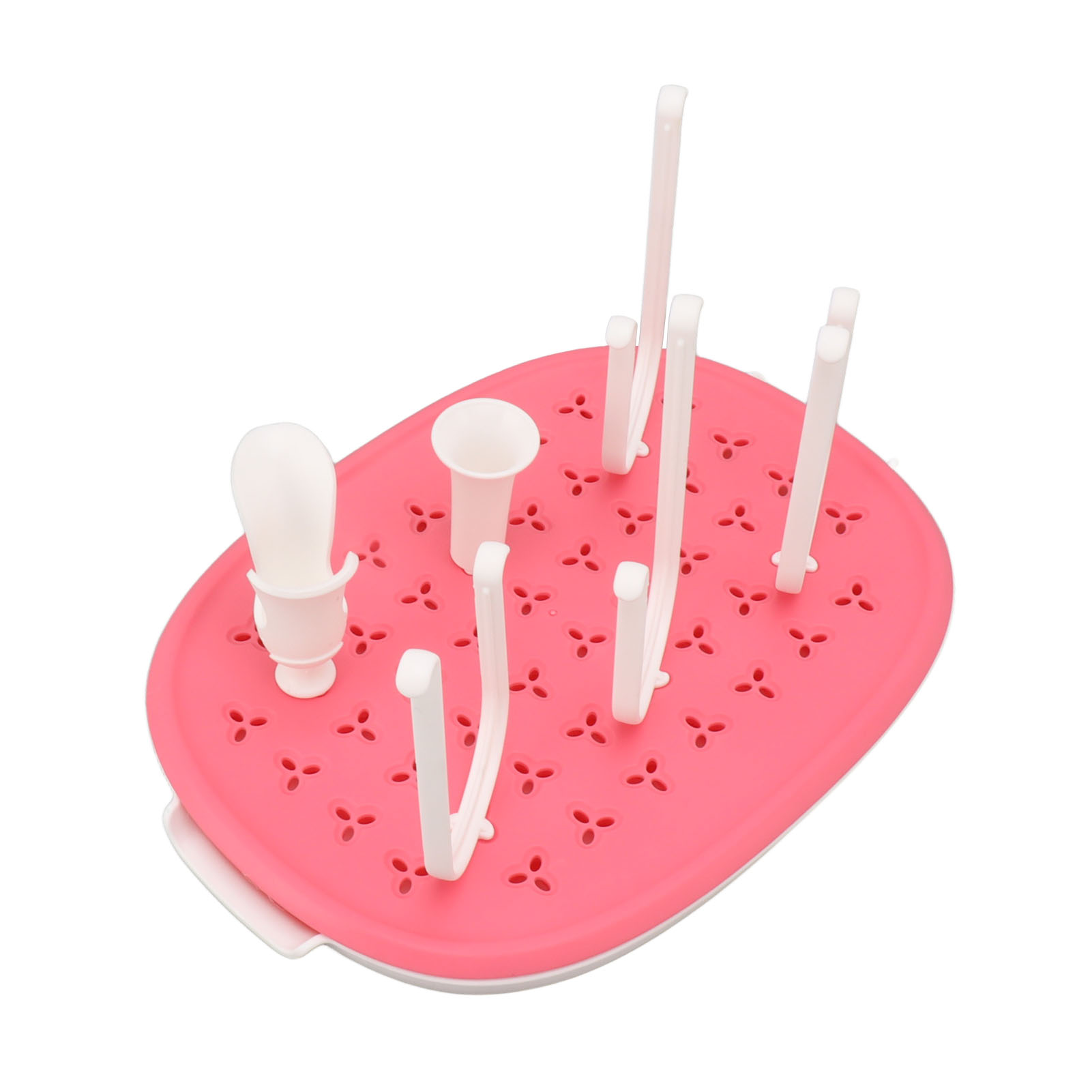 Babyflaschen-trockengestell Mit Abnehmbaren Mehrfachständern, Abtropffläche Und Verdicktem Boden, Flaschentrocknerhalter, Sakura Pink