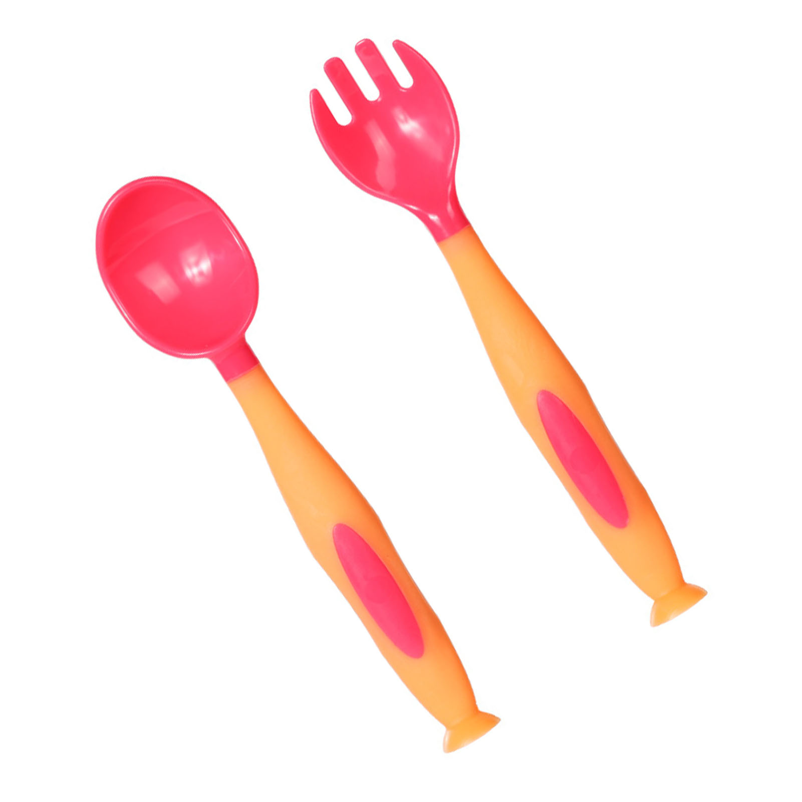 Baby-gabel-löffel-set Mit Kurzen Griffen, Weiches Pp-besteck Für Kleinkinder, Gelb