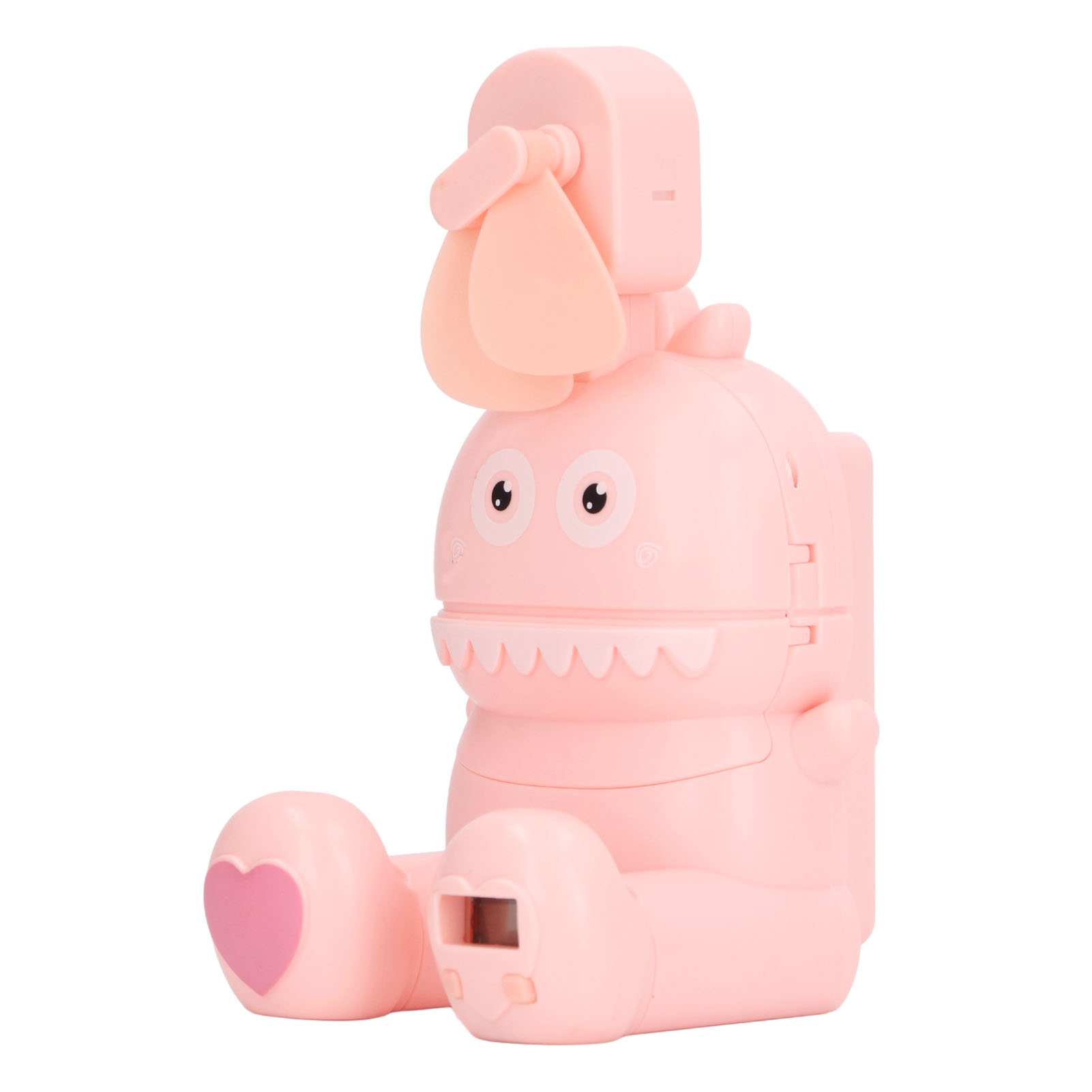 Mini-uhrenventilator In Cartoon-form, Zusammenklappbare Handyhalterung, Usb-wiederaufladbarer Elektrischer Autoventilator, Pink