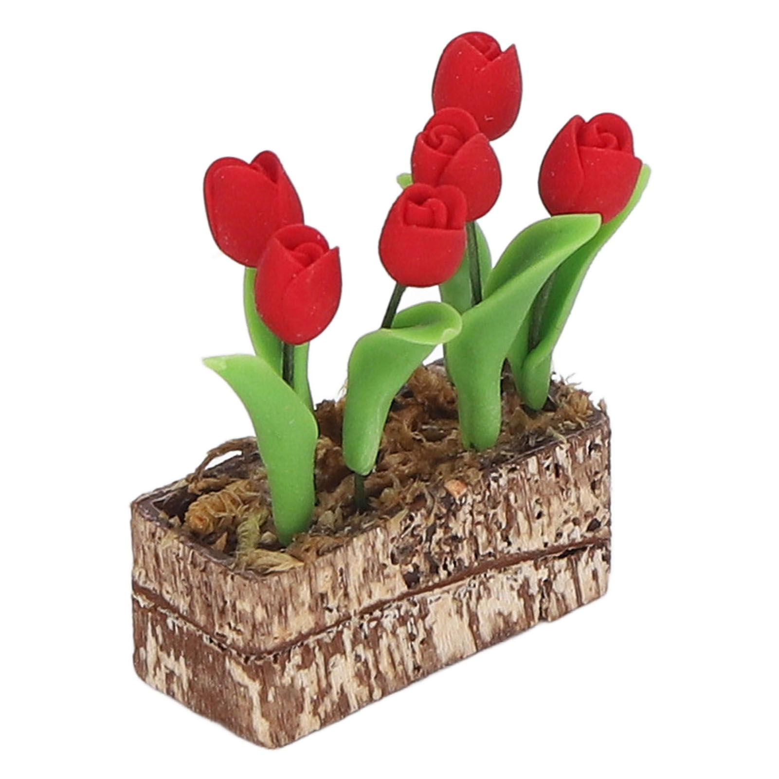 Künstliche Tulpen, Blumenornament, 1:12 Puppenhaus-gartendekoration, Simuliertes Modell, Miniatur-accessoire, Rot