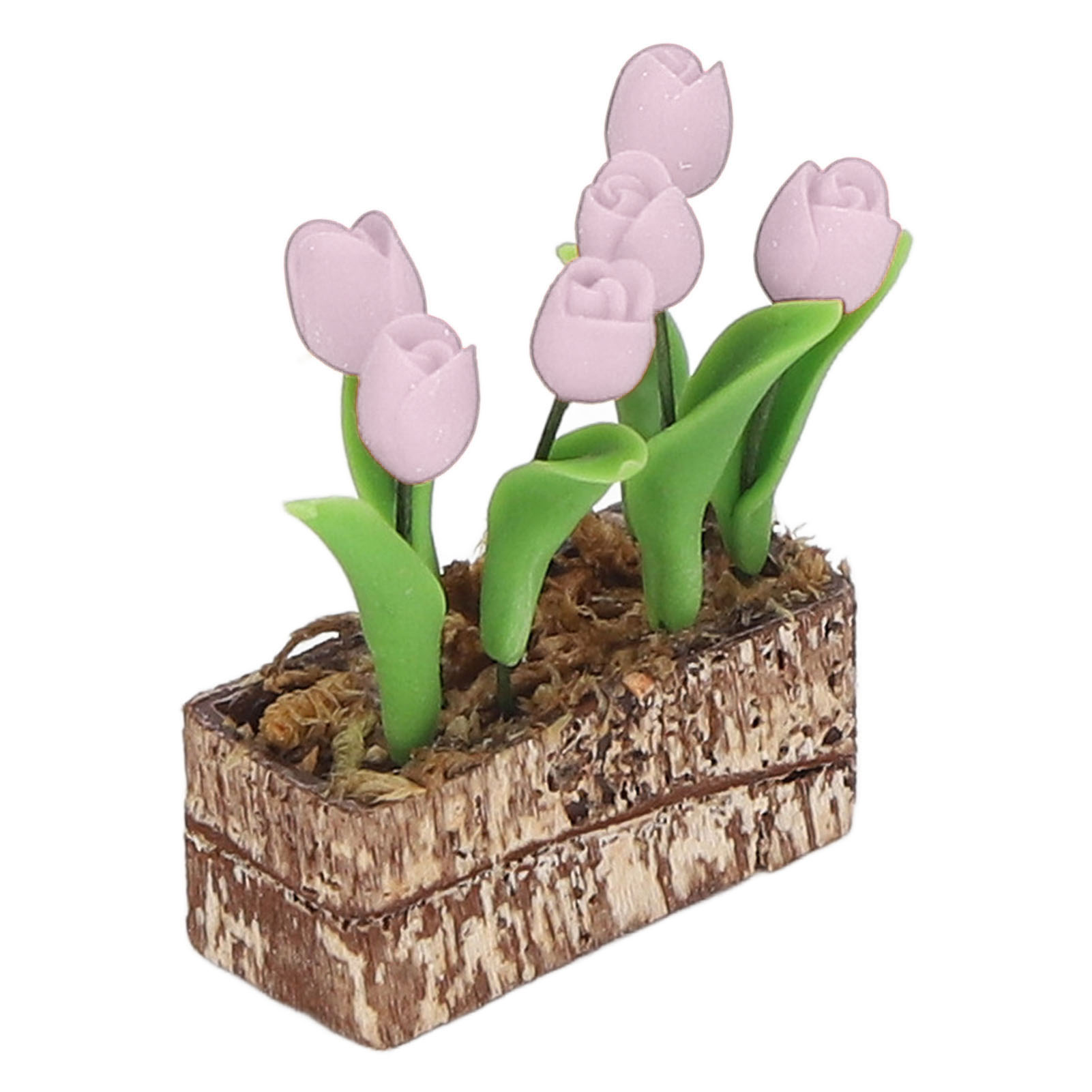 Künstliche Tulpen, Blumenornament, 1:12 Puppenhaus-gartendekoration, Simuliertes Modell, Miniatur-accessoire, Rosa