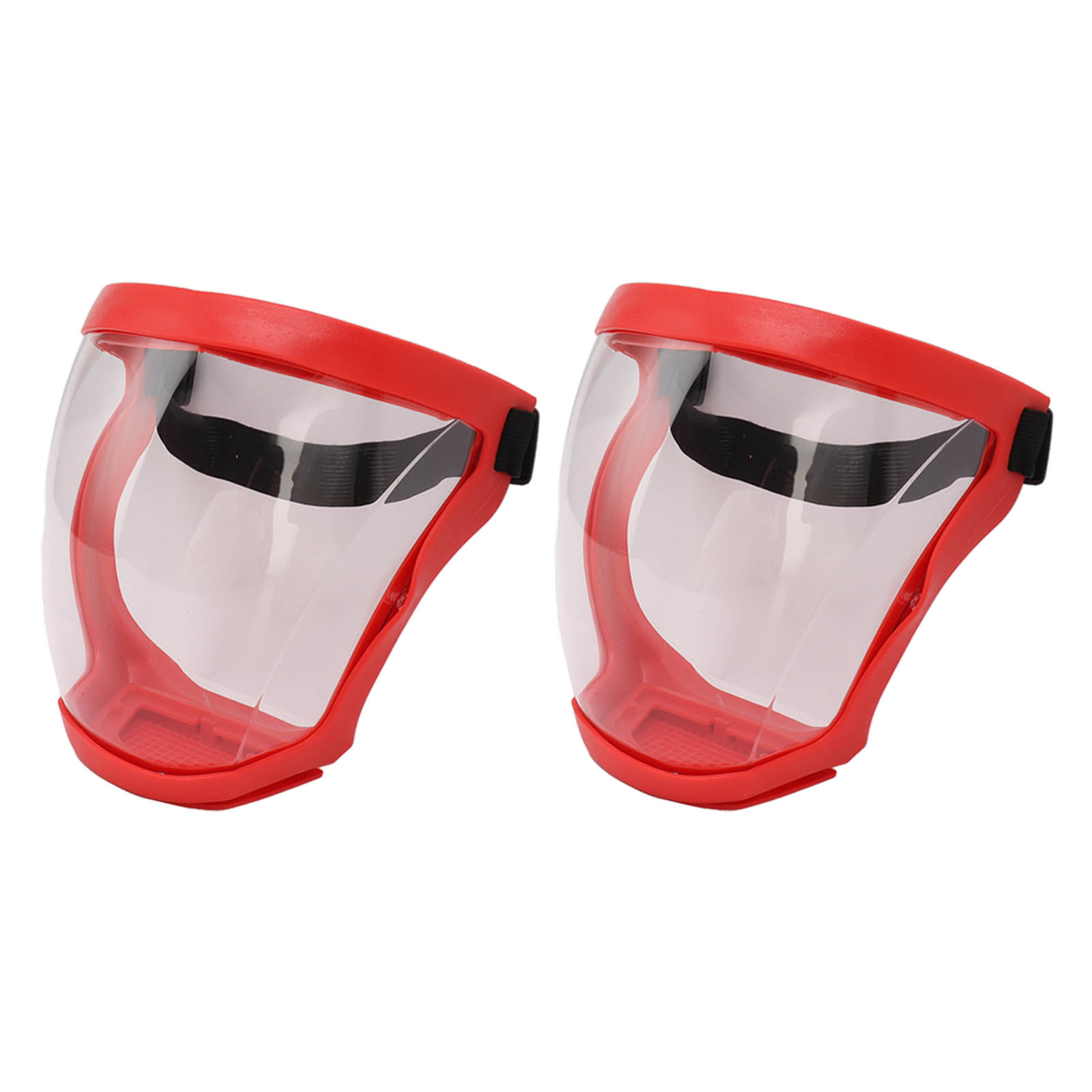 Stück Schutzgesichtsmasken, Staubdicht, Mit Elastischem Sicherheitsgurt, Wiederverwendbar, Mit Filterwatte, Transparent, Für Erwachsene, Rot-weiß
