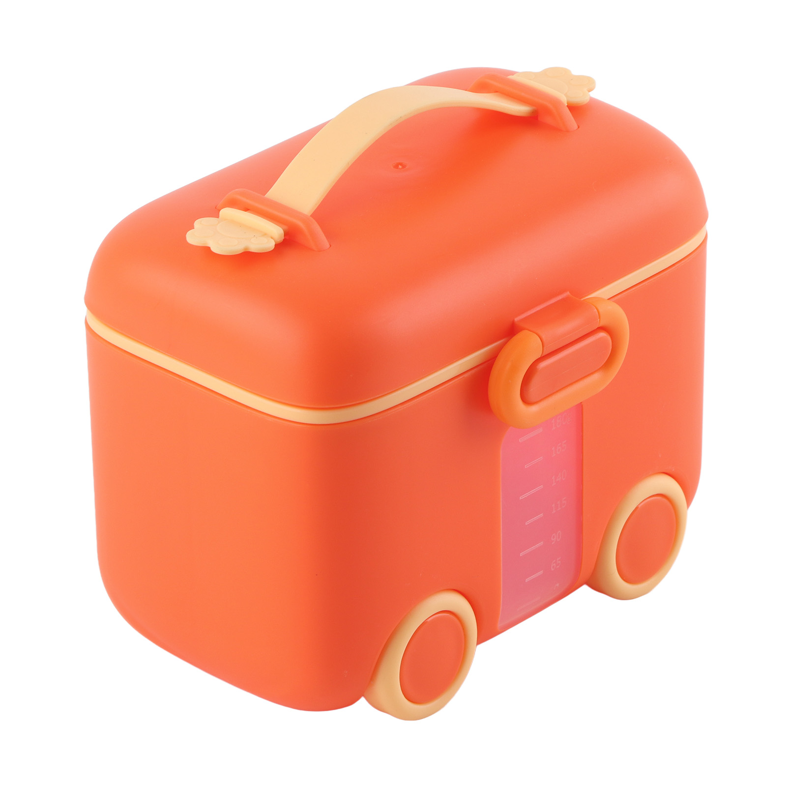 Baby-reisemilchpulverbox, Sicher Verschließbar, Feuchtigkeitsbeständig, Tragbarer Milchpulverspender Mit Griff, Rötlich-orange