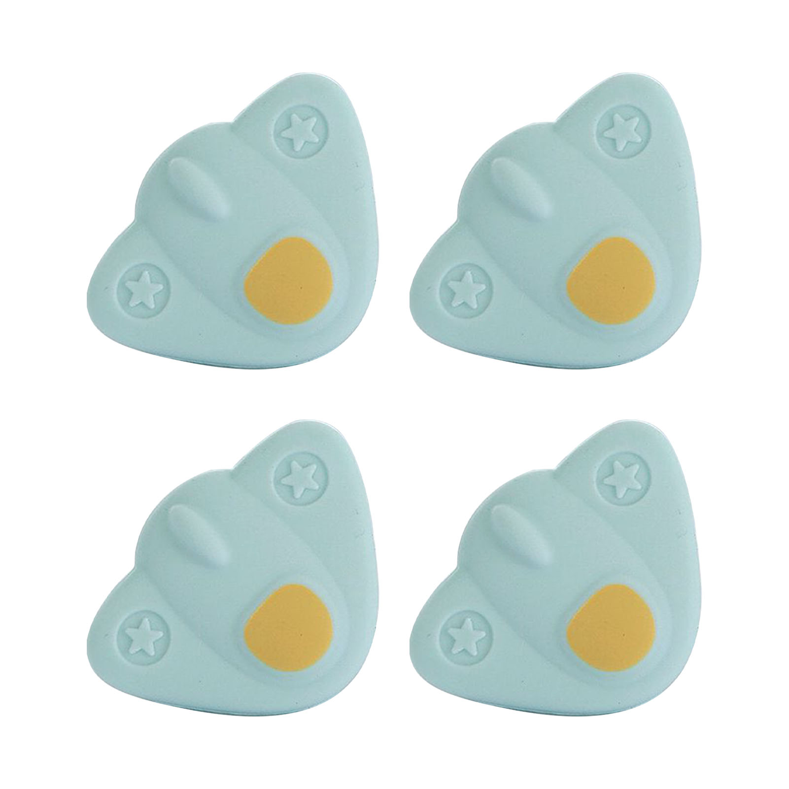 4 Stück Eckenschutz-sicherheitspuffer, Cartoon-form, Babysicherung, Möbeleckenschutz, Flach, Blau (4x4x1 / 1,57x1,57x0,39 Zoll)