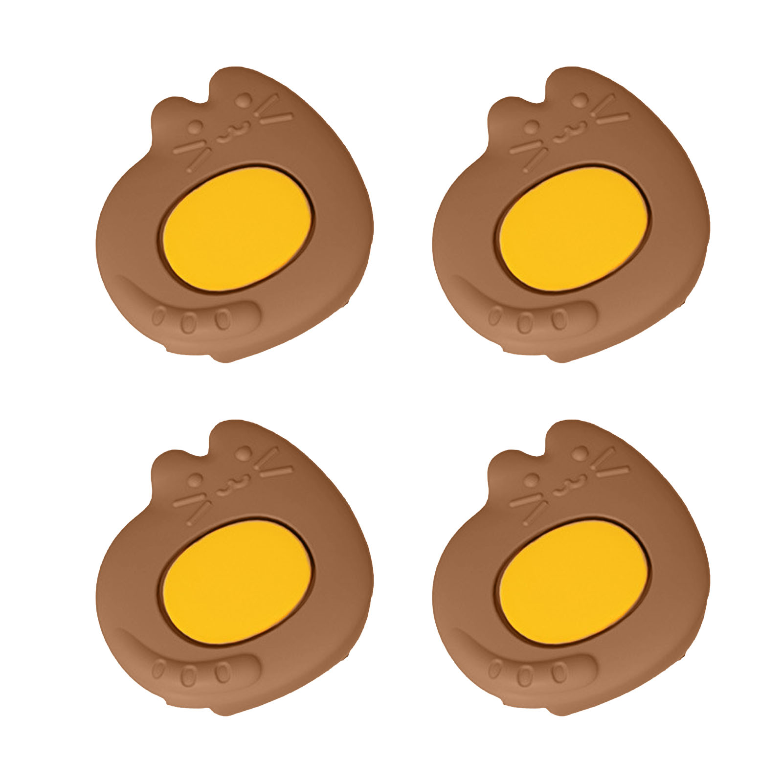 4 Stück Eckenschutz-sicherheitspuffer, Cartoon-form, Babysicherung, Möbeleckenschutz, Katze, Braun (5x5x2cm / 1,97x1,97x0,79in)